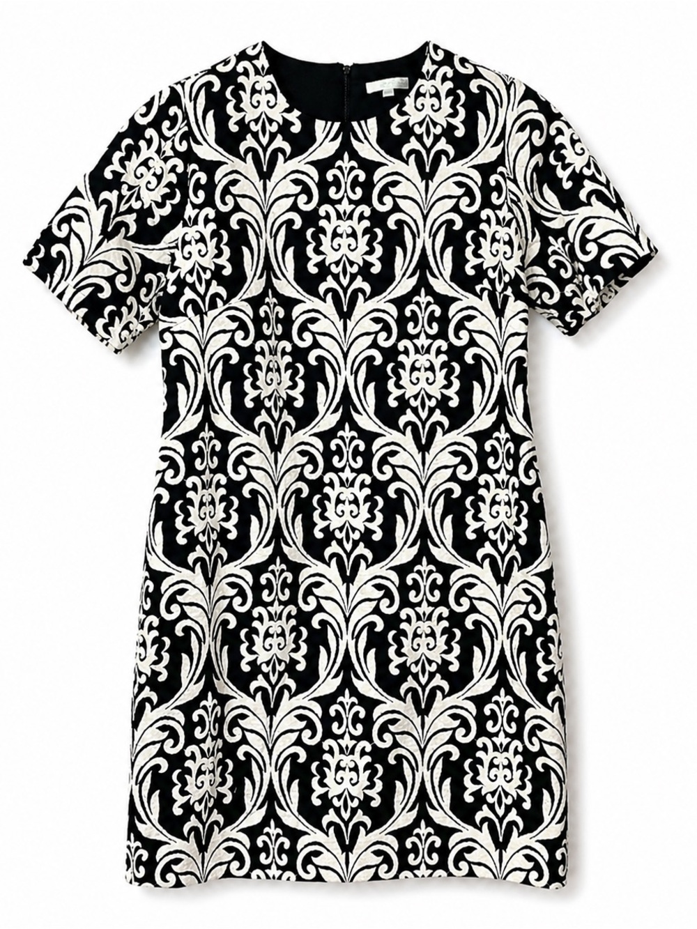 Jade Melody Tam Black Cream Damask Shift Dress women Large